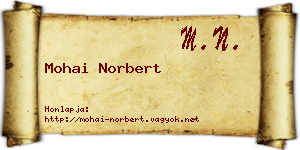 Mohai Norbert névjegykártya